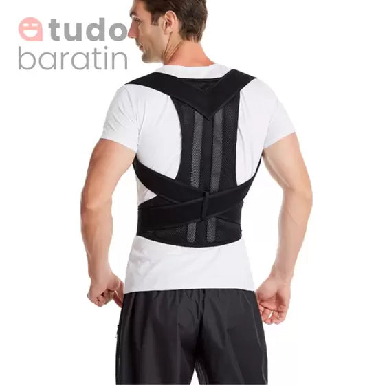 Cinta Postural Colete Corretor Postura Lombar Forte Coluna Neoprene Reforçada Masculina