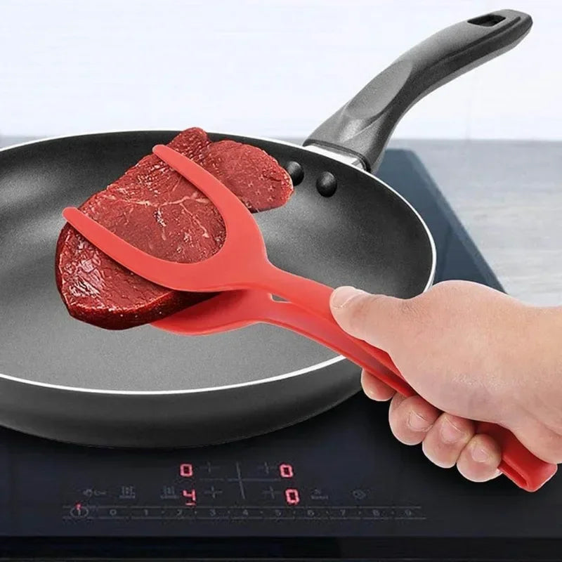 Pá clipe de silicone aperto pinças ovo bife espátula pinças braçadeira panqueca frito turners ferramenta cozinha acessórios