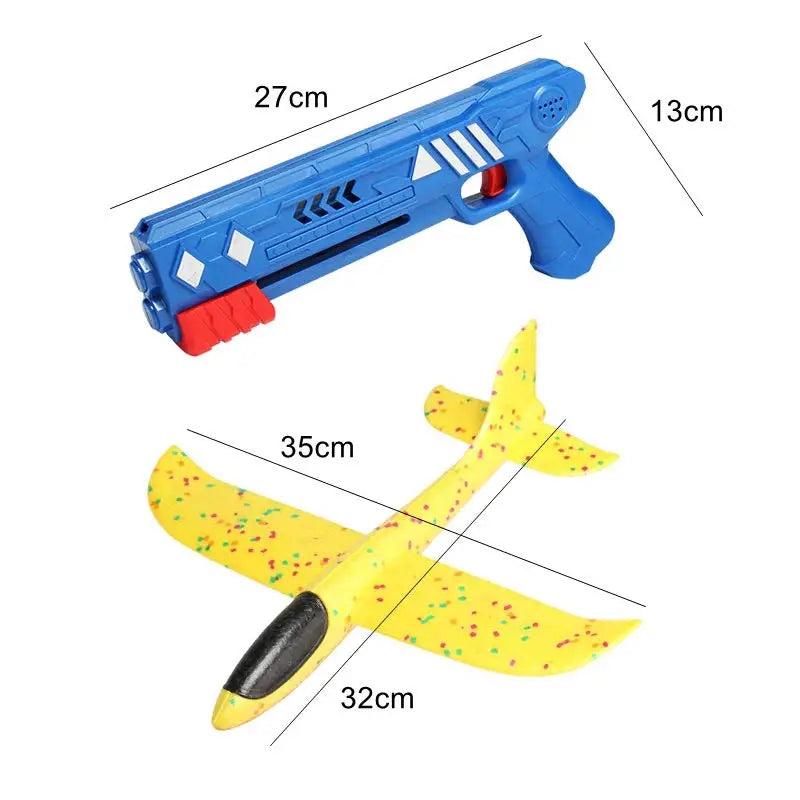 Crianças brinquedos catapulta avião arma-estilo lançamento aeronaves artilheiro jogando aeronaves brinquedos para meninos aniversário presentes de natal