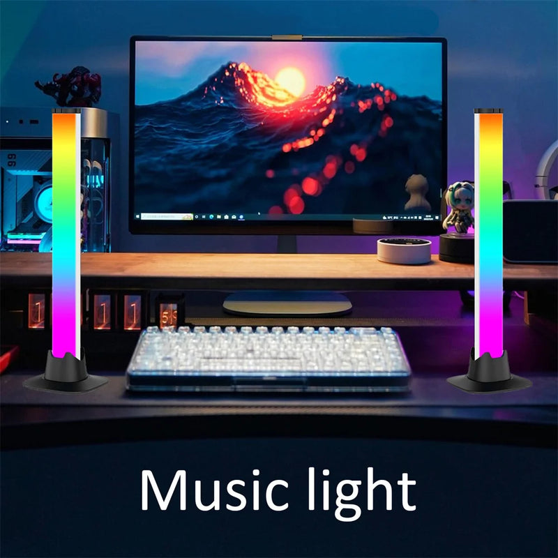 Luminária de mesa led rgb, bar, ritmo musical, aplicativo inteligente, iluminação de mesa para retroiluminação de tv, lâmpada de mesa para jogos, luz ambiente