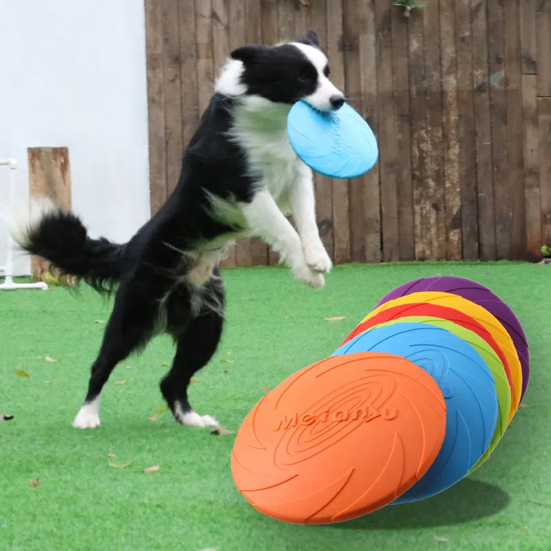 Ouzey disco voador resistente à mordida, brinquedos para cães multifuncionais, treinamento de filhotes de estimação, jogo interativo ao ar livre, produtos para cães de estimação