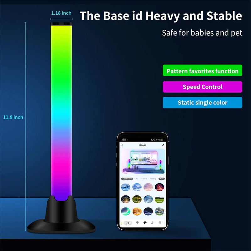 Luminária de mesa led rgb, bar, ritmo musical, aplicativo inteligente, iluminação de mesa para retroiluminação de tv, lâmpada de mesa para jogos, luz ambiente