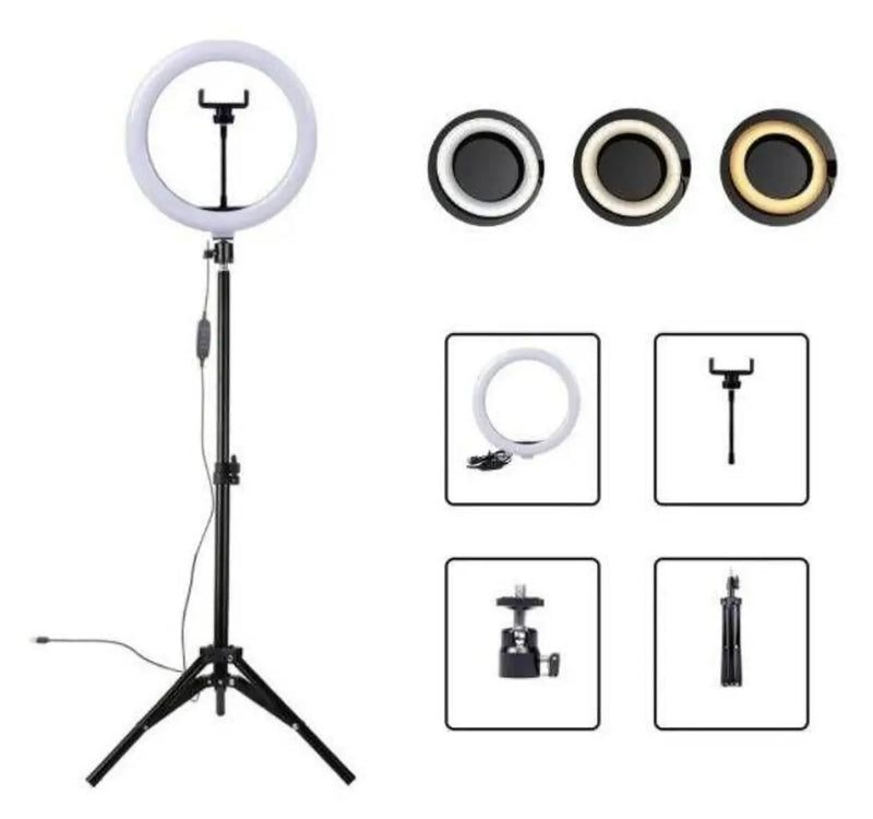 Dafushop luz anel de luz 26cm 10 Polegada iluminador led + tripé 2m profissional fotos iluminação navio rápido